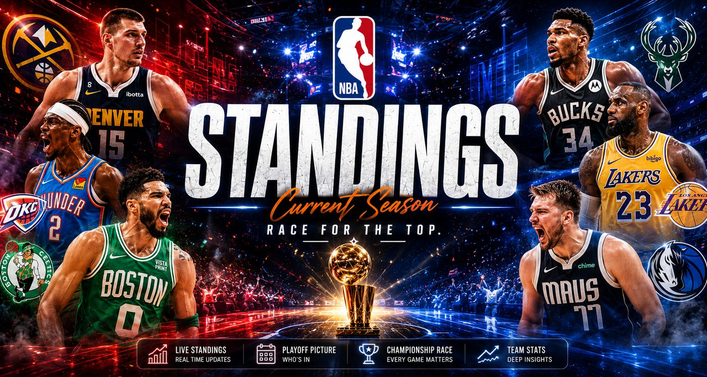 NBA Standings — current season, Eastern and Western Conference race for the top